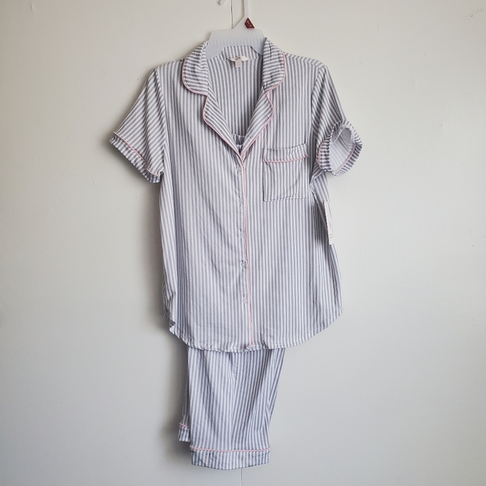 Secret treasure stripe pijama set grey/pink